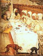 Giovanni Sodoma St.Benedict & his Monks Eating in the Refectory oil painting